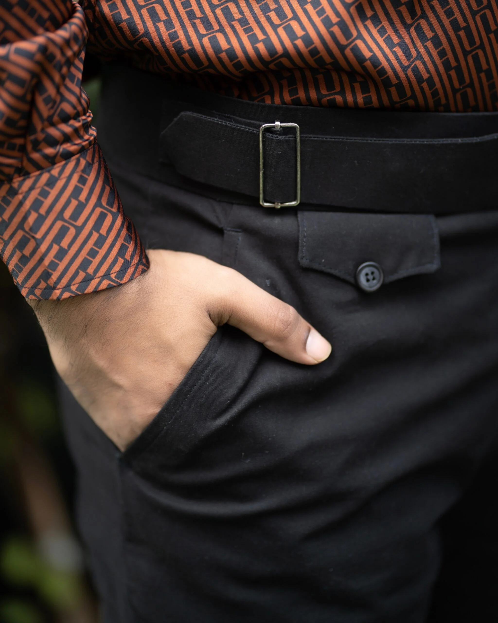 Solid Black Bellbottom Formal Pants - Image 3