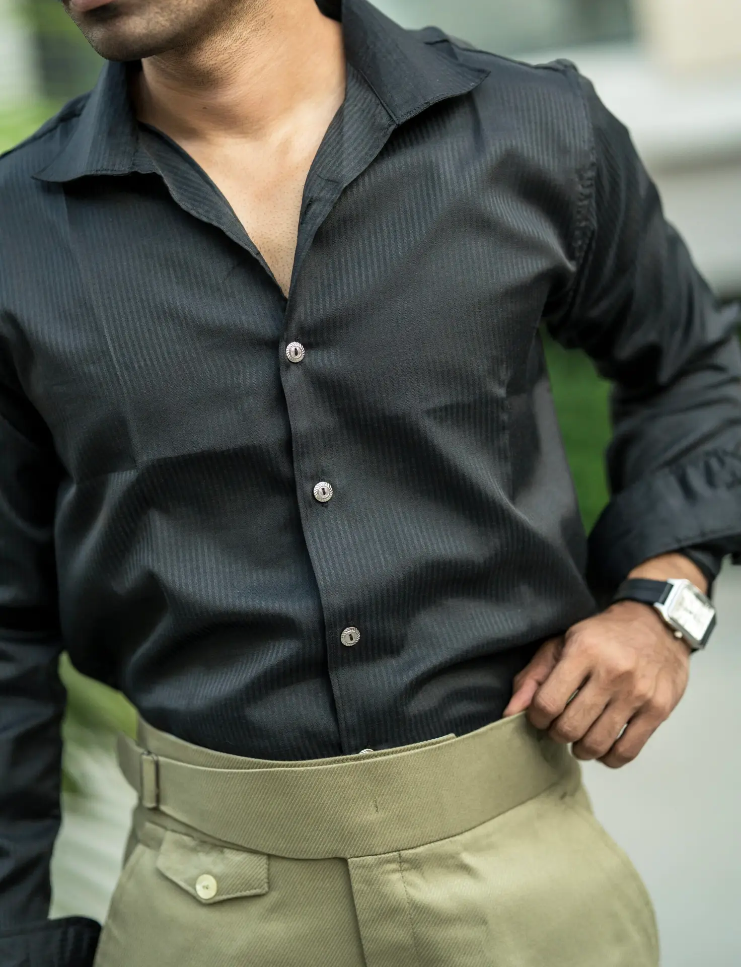 black stripe shirt