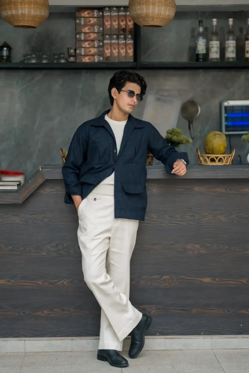 navy blue shaket