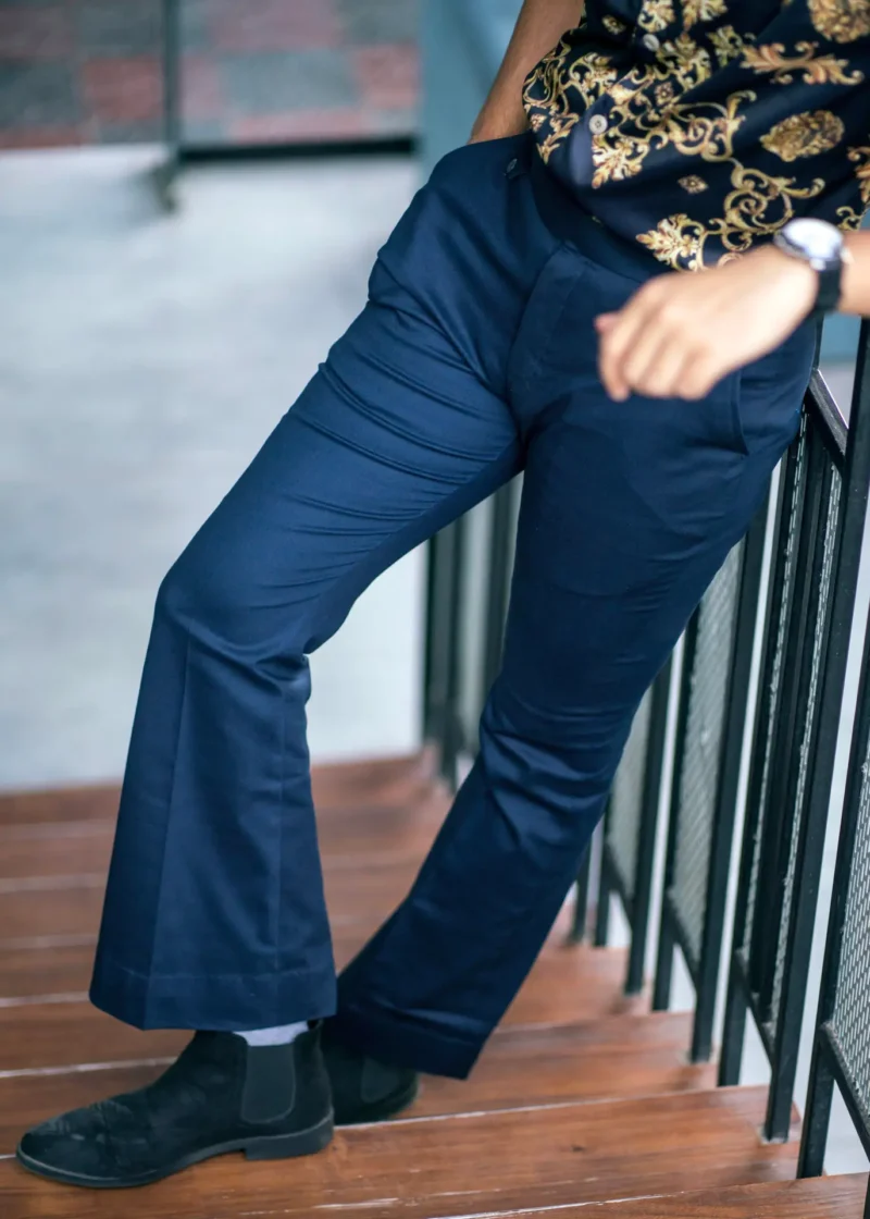 navy blue bellbottom pant